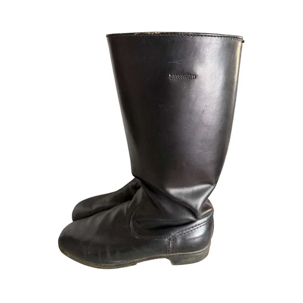 NVA East Germany Combat Boots Men Size 11 US Black Leather Military Tall